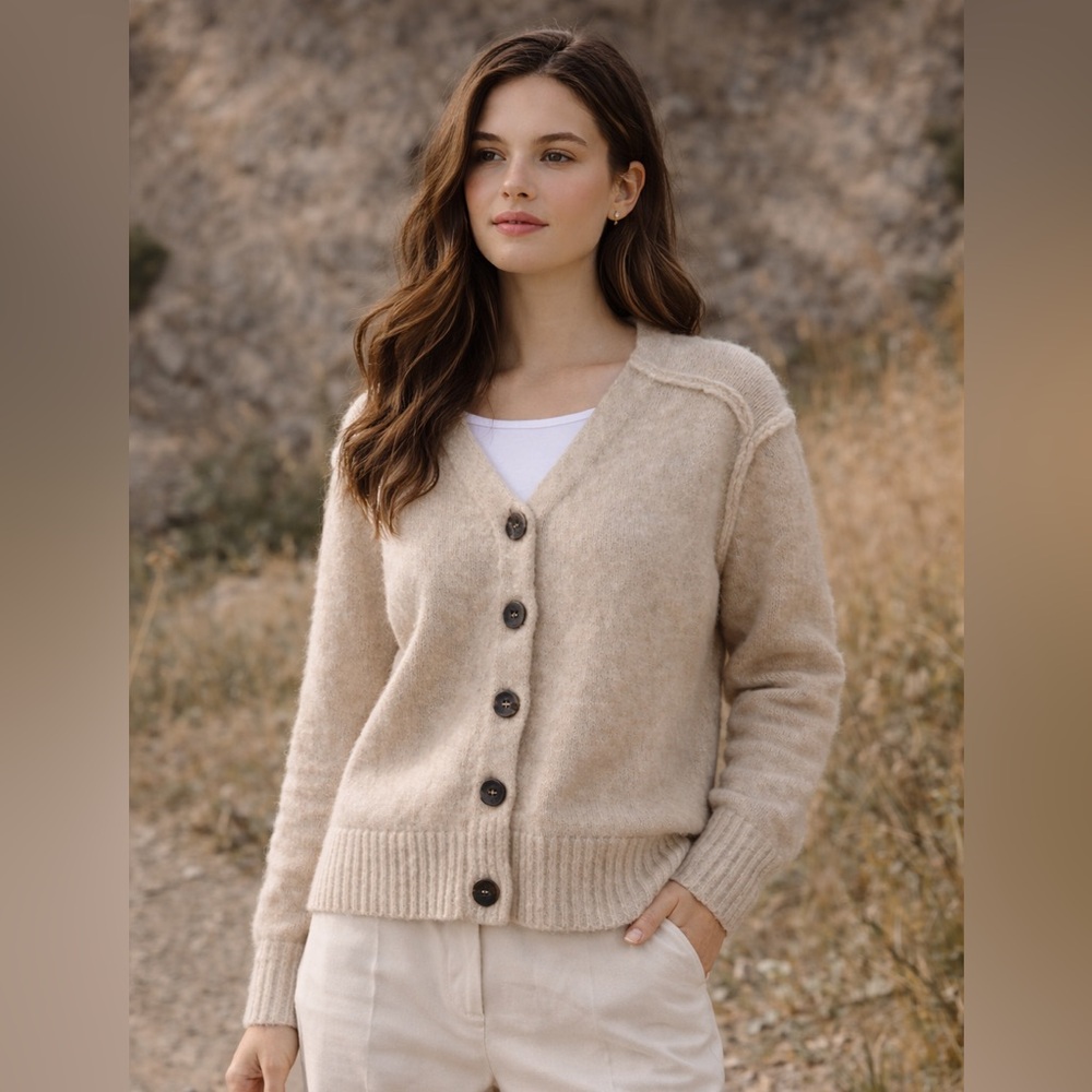 H&M Edition Mohair Blend Cardigan Beige XS 🤍🤍